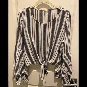 Altar’d State Crop Top with Bell Sleeves